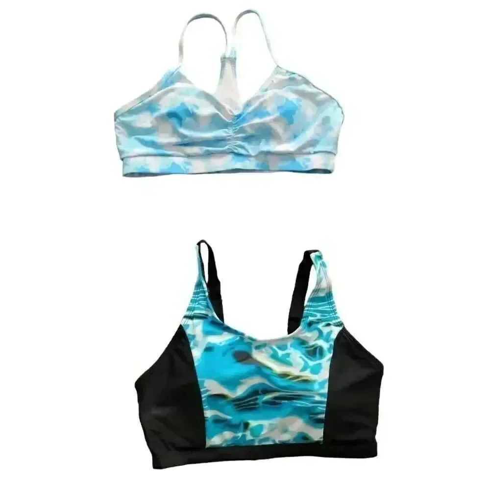Bikini Tankini Tops TWO! 2 Sports Bra Style Bathing Suit Swim Wear